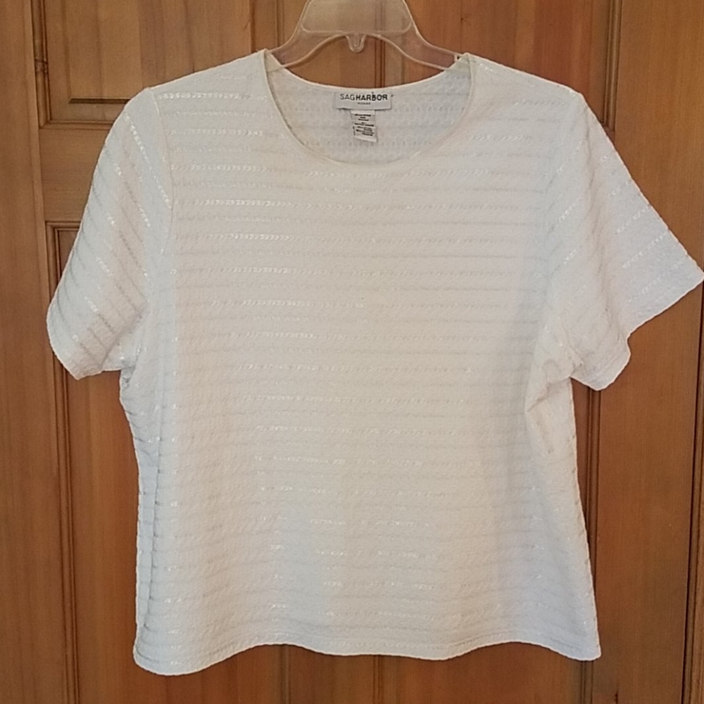 White on white Sag Harbor tee shirt